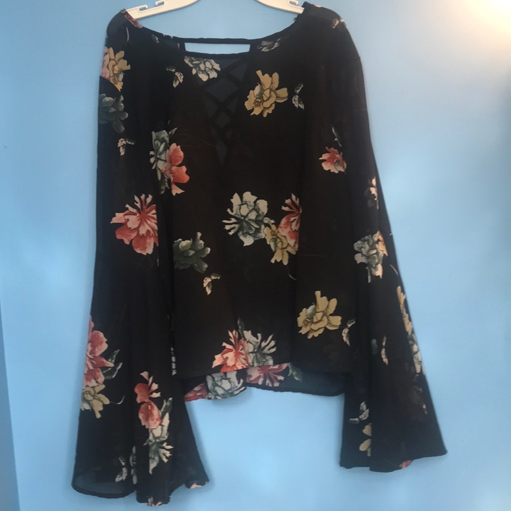 Flowery sheer top